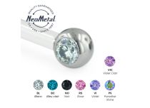 Accessoire NEOMETAL threadless boule strass latéral titane ASTM F136