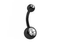 Banana Steel Black Coloured Crystal Bouls 5 / 8 mm | Itc