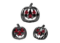 Accessoire Titane noir ASTM F136-0,9mm Interne citrouille zircons rouges | ITC