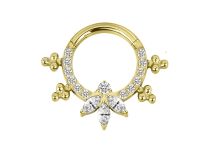 Anneau charnière titane pvd gold 1.2x10 ornemental blanc | iTC