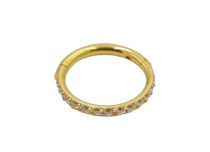 anneau piercing titane PVD gold multistrass