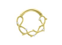 anneau titane gold couronne &eacute;pines