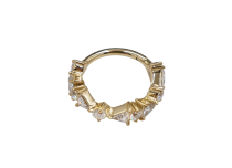Anneau Charnière Cobalt Chrome PvdGold Motif triangle & Rond strass Blanc | iTC