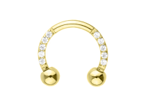 Fer à cheval titane PVD gold multi strass blanc ITC Piercing
