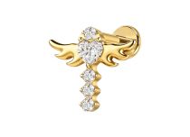 labret titane ASTM F136 PVD Gold interne ailes ange zircon blanc