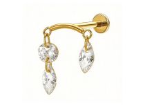 labret titane gold double pampilles