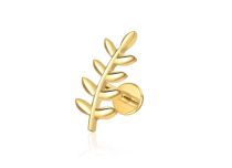 labret titane gold branche feuill&eacute;e