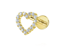 Labret titane PVD gold cœur serti multi strass blanc ITC Piercing