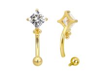 micro banane titane gold carr&eacute; cristal blanc