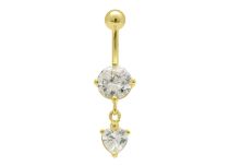 Banana Steel Gold Crystal White Heart | Itc