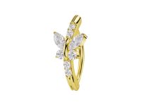 Banane Titane pvd gold ASTM F136 interne papillon éclat brillant blanc | iTC