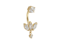 Banane acier doré marquise cristal Blanc | iTC