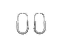 Paires d'oreille allongée Cobalt Chrome CoCr Boucle Multi Strass Blanc | iTC