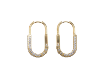Paires d'oreille allongée PVD Gold Cobalt Chrome CoCr Boucle Multi Strass | iTC