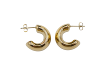 Paire de boucles d'oreille dorés bombées | iTC
