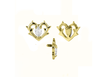 Accessoire interne titane PVD gold ASTM F136 cœur couronné strass blanc ITC Piercing