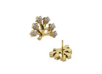 accessoire threadless titane doré branche strass blanc