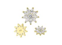 Accessoire interne Titane pvd gold motif Fleur strass blanc | iTC