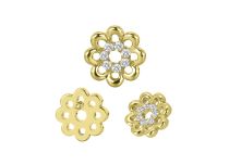 Accessoire interne Titane pvd gold fleur strass blanc | iTC