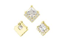 Accessoire interne Titane pvd gold 0.9 motif carré blanc multistrass | iTC