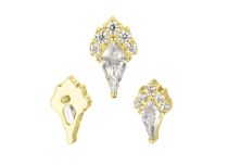 Accessoire interne Titane pvd gold  0.9 motif losange strass Blanc | iTC