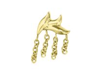 Accessoire interne Titane pvd gold 0.9 mm motif vague pendant 3 chaines | iTC