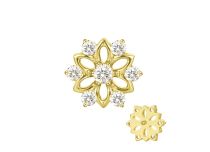 Accessoire interne Titane pvd gold 0.9 motif flocon strass blanc | iTC