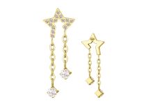 Accessoire interne Titane pvd gold  0.9 motif etoile strass chaine blanc | iTC
