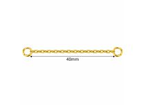 Cha&icirc;nette de connexion pour piercing en titane PVD Gold avec deux anneaux