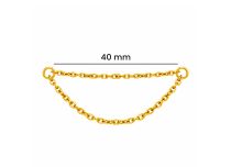 Accessoires Titane pvd gold ASTM F136 - Cha&icirc;nette double 40mm| ITC
