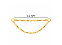 Accessoires Titane  pvd gold ASTM F136 - Cha&icirc;nette double 50mm| ITC