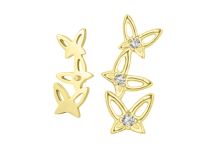Accessoire interne titane PVD gold 0.9 mm motif papillons ajourés