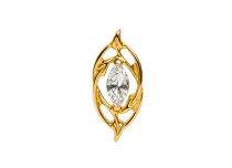 accessoire titane gold vegetal strass blanc