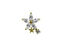 accessoire interne titane PVD gold fleur strass blanc
