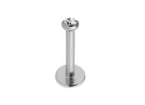Labret titane interne stérile cristal blanc 1,2x8 / 1,2x10 mm boîte 10 pcs