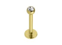 Labret Acier Doré Or fin à Cristal Blanc | Itc
