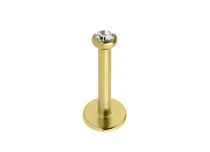 Labret PVD Gold wewnętrzny sterylny ze strassem | Itc