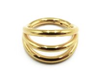 Anneau Titane PVD Gold Triple Anneau