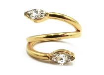 Anneau Titane PVD Gold motif Serpent à Strass