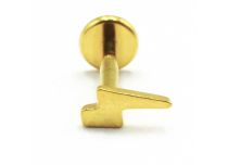 Labret Titanium PVD Gold Wewnętrzny sterylny zamek błyskawiczny | Itc