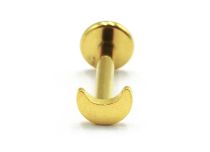labret titane ASTM F136 PVD Gold croissant de lune