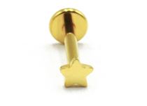 labret titane ASTM F136 PVD Gold stérile étoile