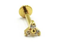 Labret Titanium PVD Gold Internal Sterile Strass Trinity | Itc