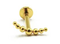 Labret Titanium PVD Gold Gwint wewnętrzny Sterylny Drapany wzór Łuk kulowy | Itc