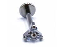 Labret titane stérile filetage interne avec motif Trinité griffé strass 4 mm