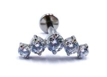 Labret Titane Interne Stérile motyw Arc de 5 Strass | Itc