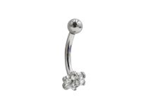 alt="Banane piercing titane ASTM-F136 fleur 7 strass stérile"