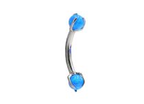 Bijou oreille titane 1,2x8 mm avec double boules