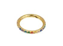 Anneau charnière en titane PVD Gold 1.2x8 mm stérile