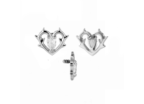 Accessoire interne titane ASTM F136 cœur couronné strass blanc ITC Piercing